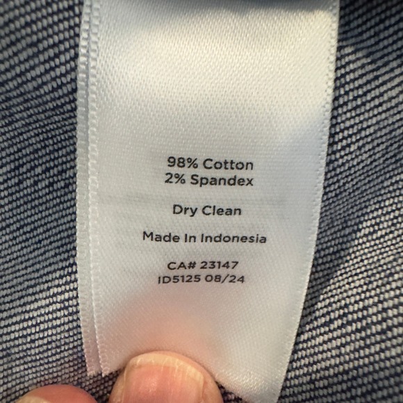 Talbots Dress Denim Slit Ankle Pants Size 20W Dark Blue Welt Pockets Work Preppy - Picture 9 of 12